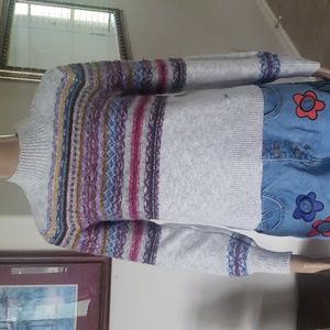 Abercrombie & Fitch  xs retro stripes mock neck sweater